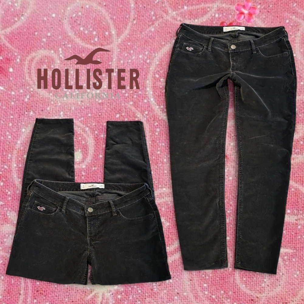 Vintage HOLLISTER Jeans Low rise BROWN VELOUR Skinny Jeans Low Rise Y2K Size 7